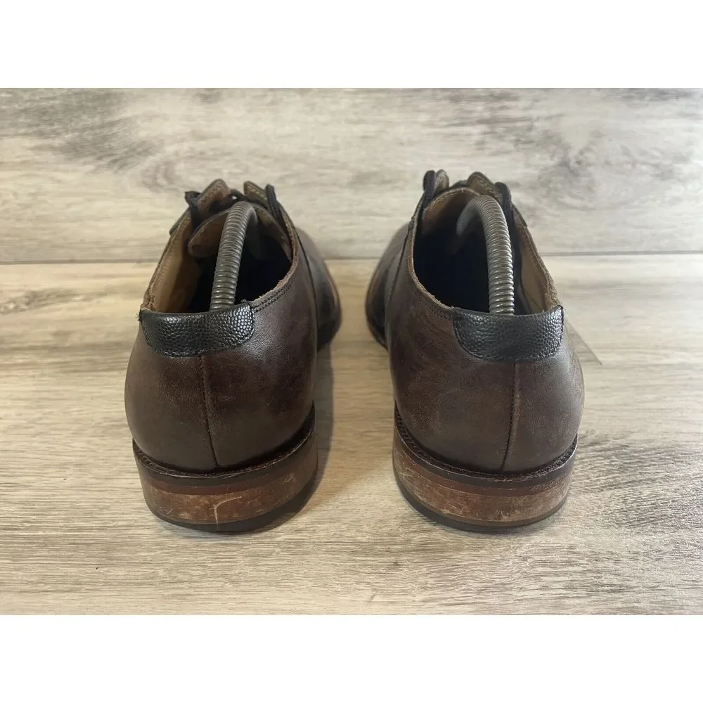 Cole Haan Leather Dress‎ Shoes Two Tone Brown Black C21807 Mens 9.5 Lace Up